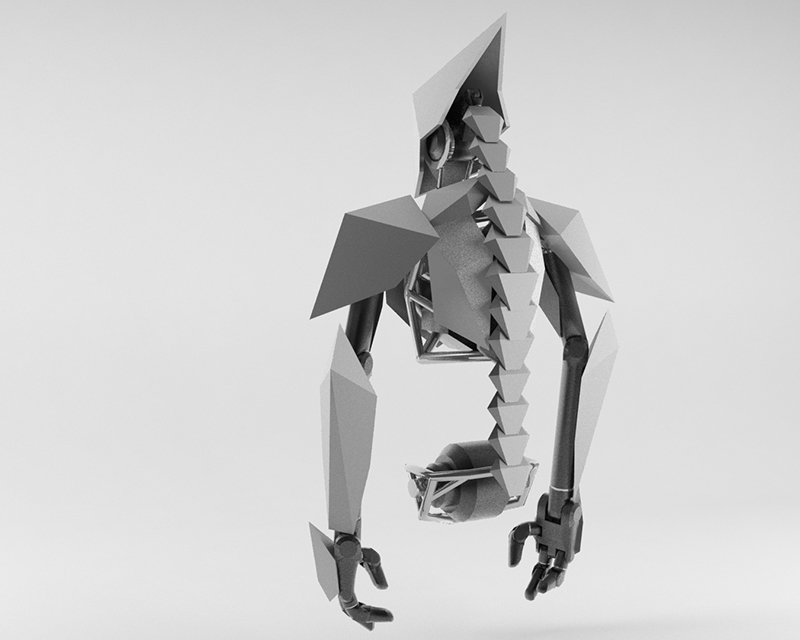 3D Modeled Robot Torso 2