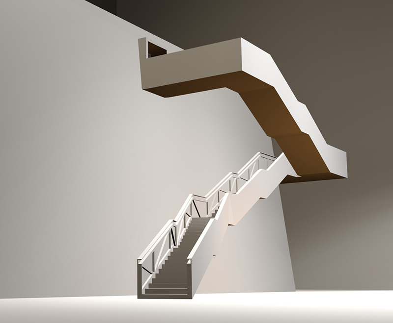 Architectural 3D Model of Coastal Path Staircase