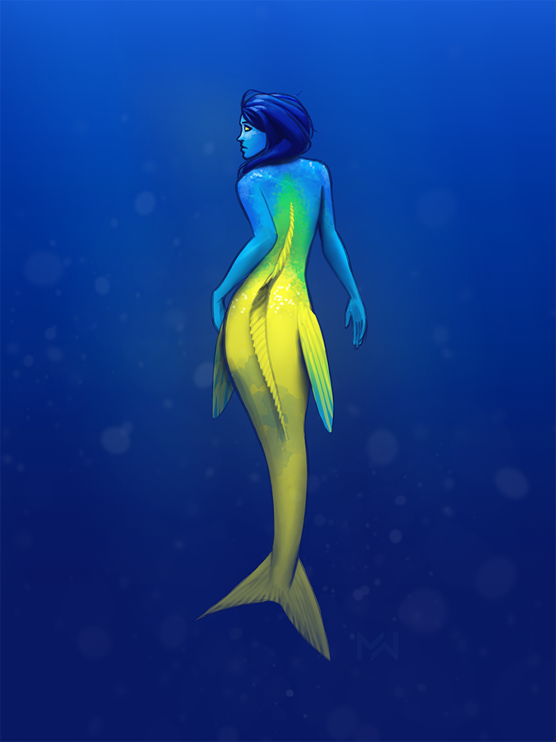 Brightly Colored Mermaid Illustration