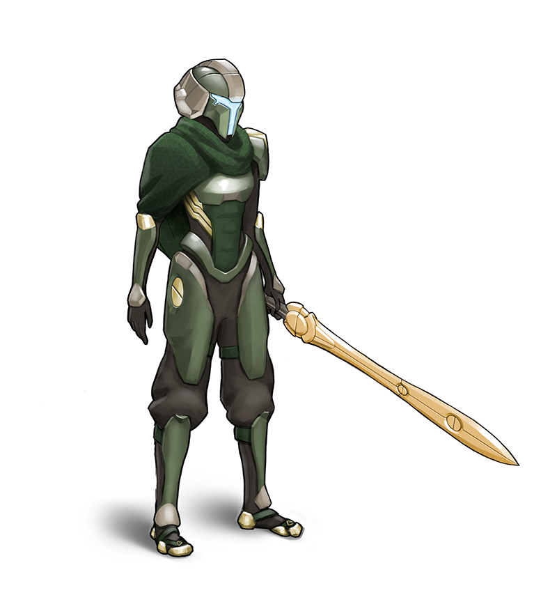 Armored Warrior Illustration With Sword