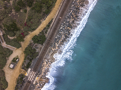 San Clemente Beach Drone Shot